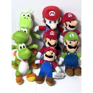 Super Mario Bros Plush Stuffed Animals Lot Mario Luigi Yoshi World of Nintendo